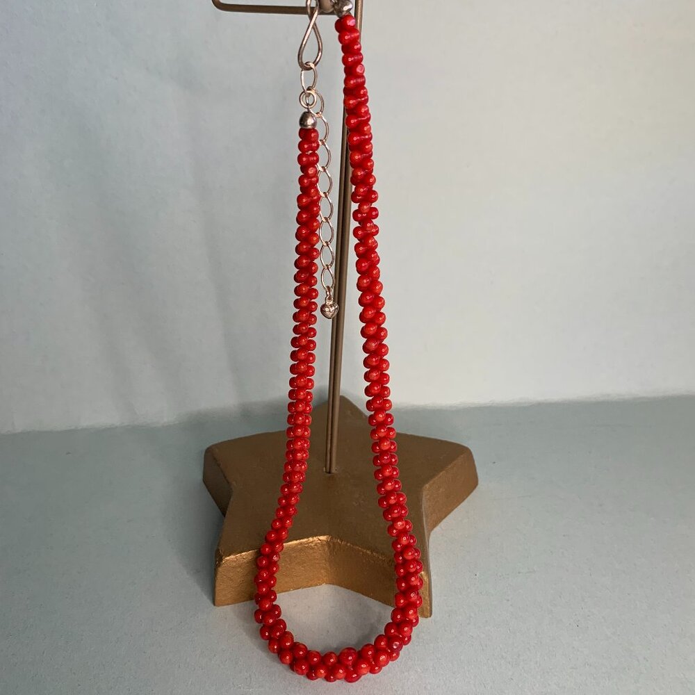 Coral / sterling silver necklace